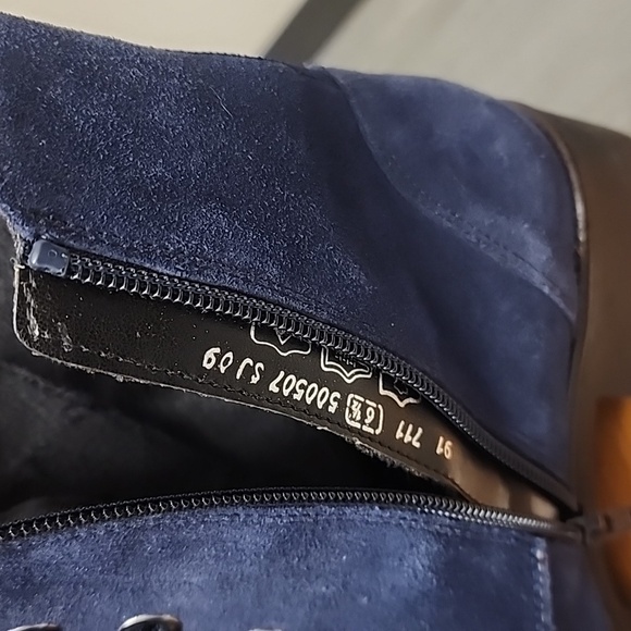 Lug Sole Army Boot GABOR BLUE suede boots!!! - Picture 6 of 7